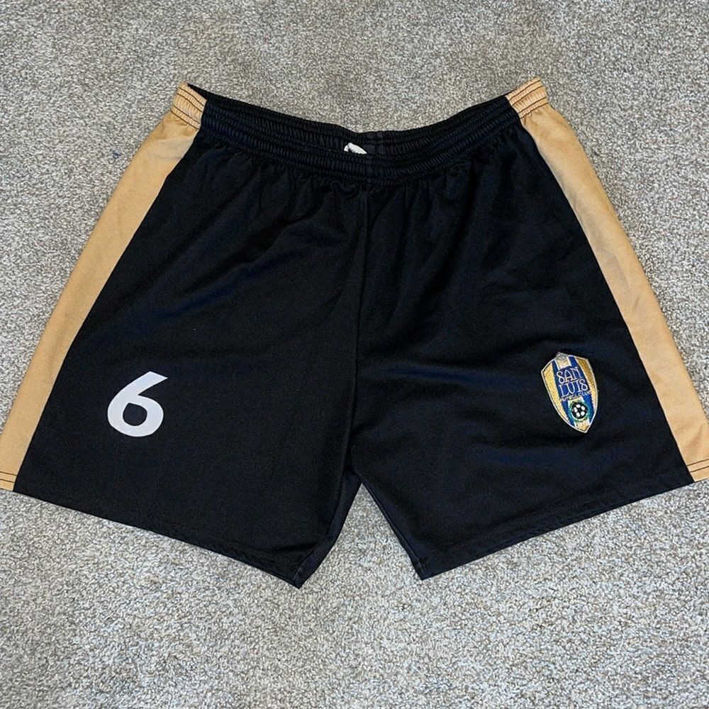 San Luis Football Futbol Club 1917 Soccer #6 Black & Gold Shorts M Mexico
